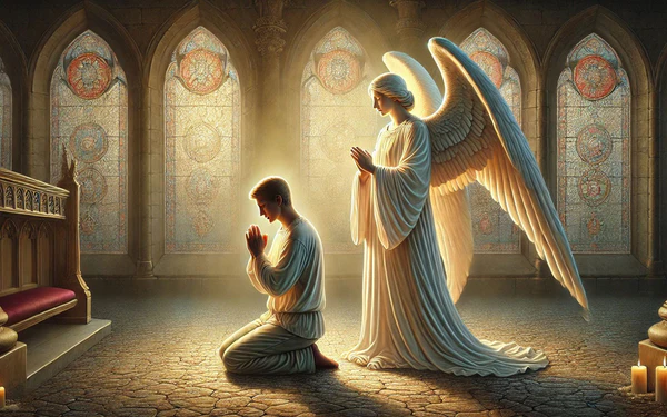 Guardian angel praying