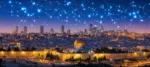 Digital network overlay israel jerusalem skyline dusk dome 355282763.web